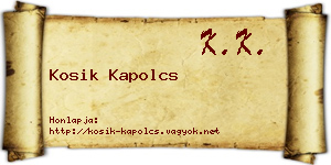 Kosik Kapolcs névjegykártya